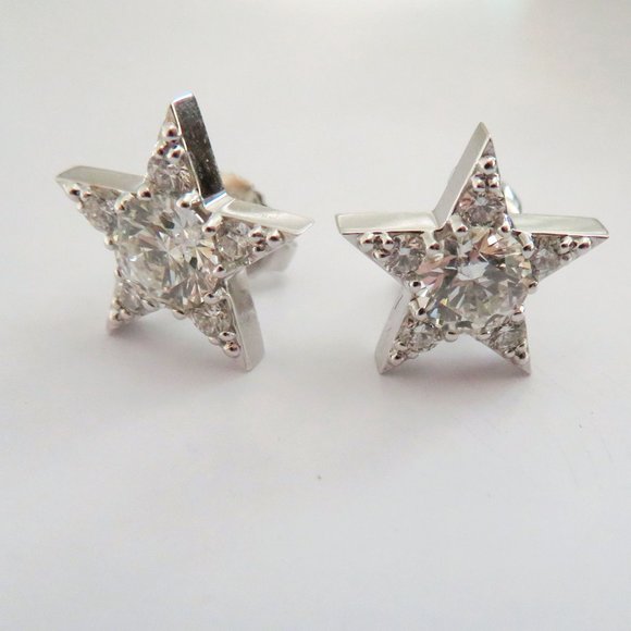 Hearts On Fire HOF Star 18K 1.39ct Diamond Earrings - Picture 9 of 12